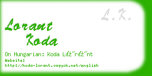 lorant koda business card